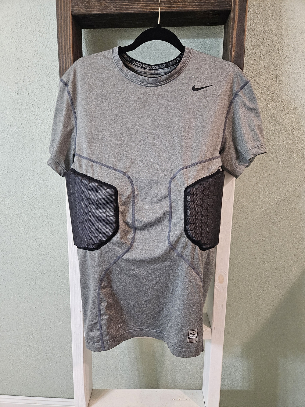 Nike Pro Combat Hyperstrong Mens Padded Football Compression Shirt Gray Size XXL